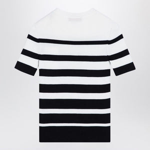 VALENTINO Nautical Striped Cotton Sweater with Gold-Tone Buttons