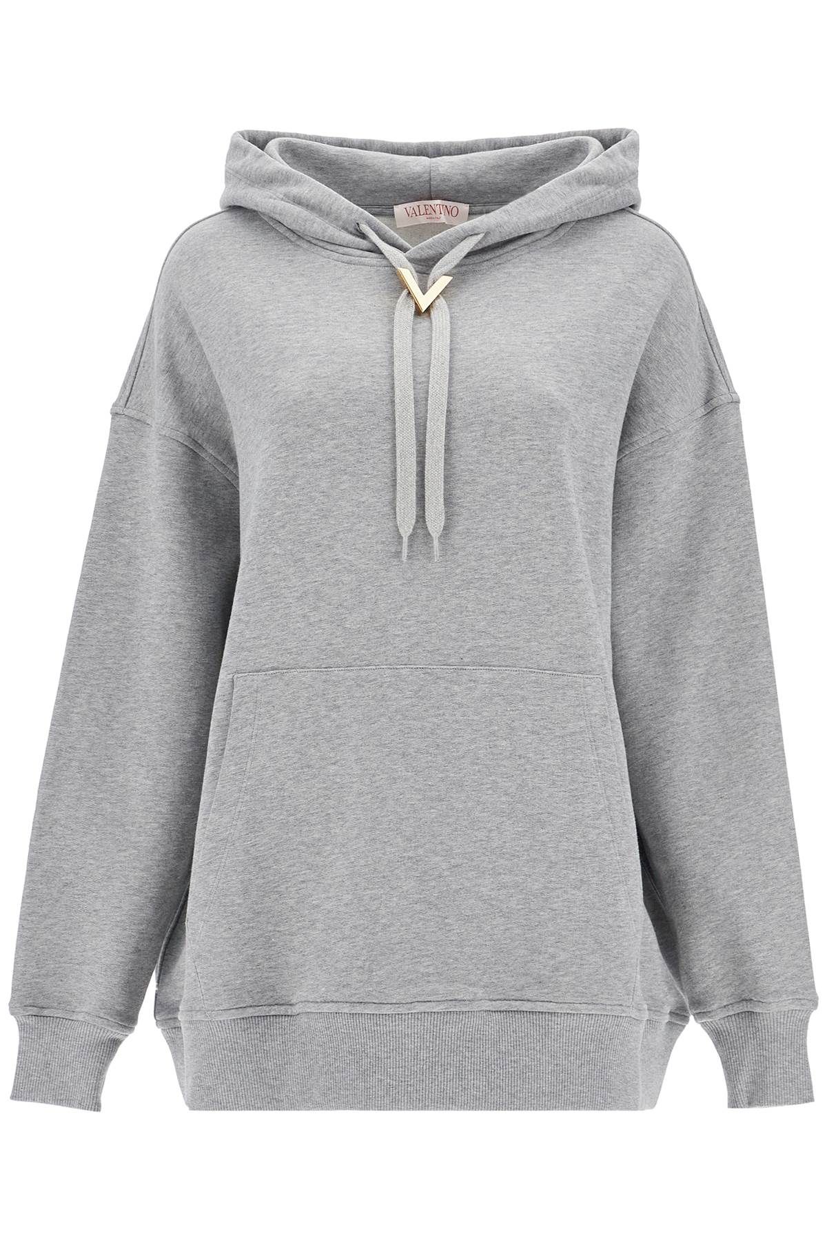 Áo Hoodie Cotton Rộng Tay với Chi Tiết Vàng