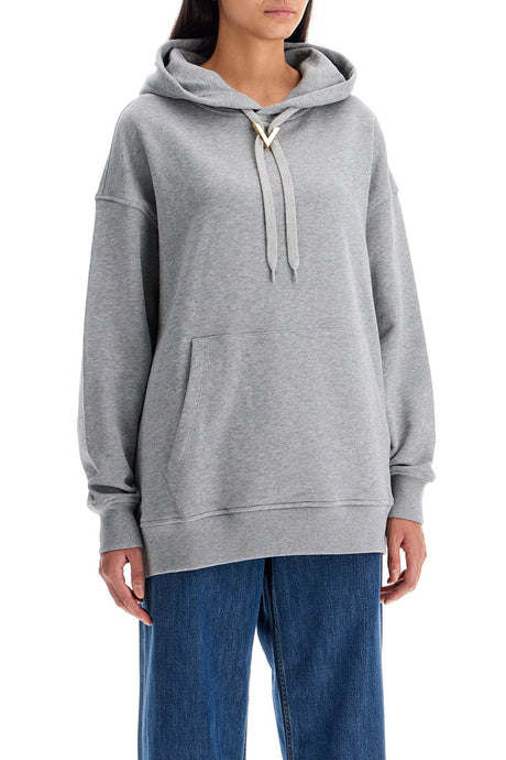 VALENTINO GARAVANI Oversized Cotton Hoodie with Gold Detailing