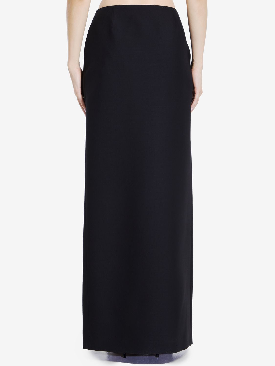 VALENTINO Elegant Long Skirt with Golden Logo Closure