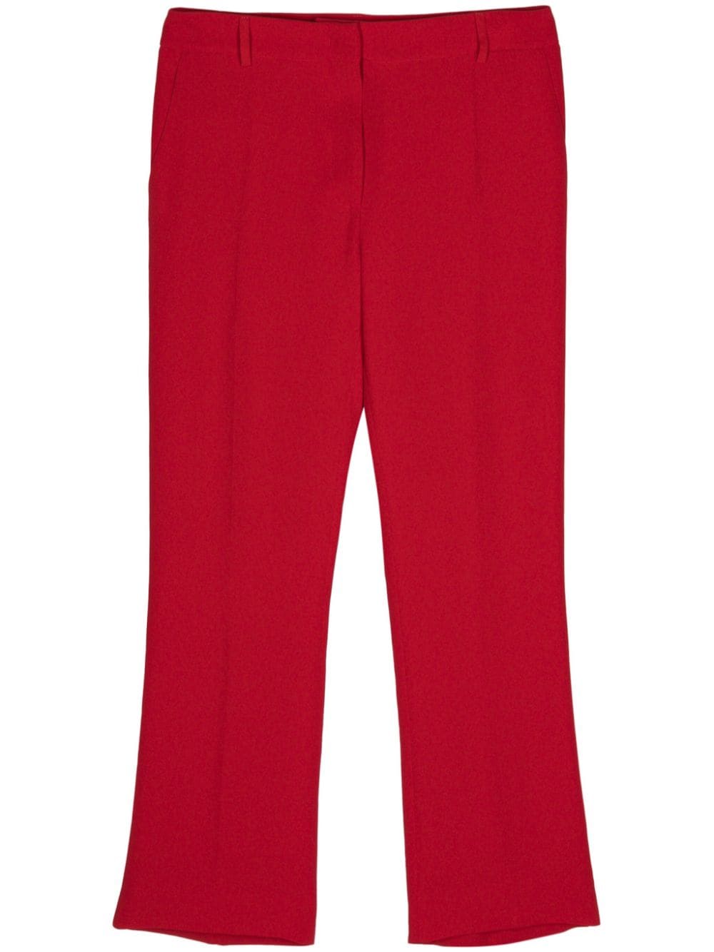 VALENTINO Cardinal Red Silk Flare Trousers