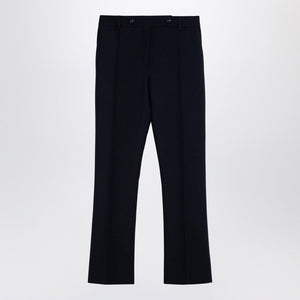 VALENTINO Navy Blue Silk Blend Tailored Trousers