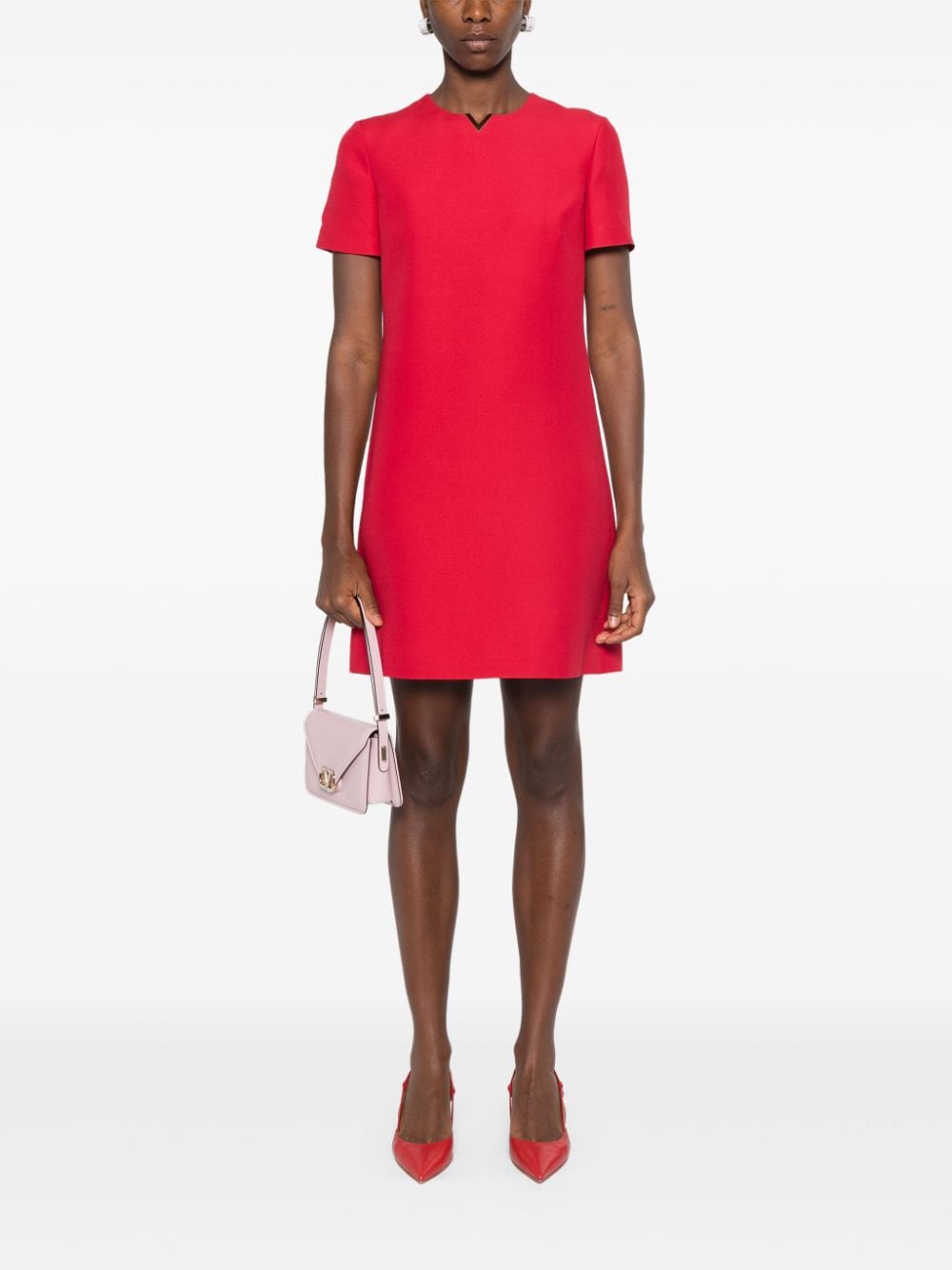 VALENTINO Chic Red Wool-Silk Mini Dress