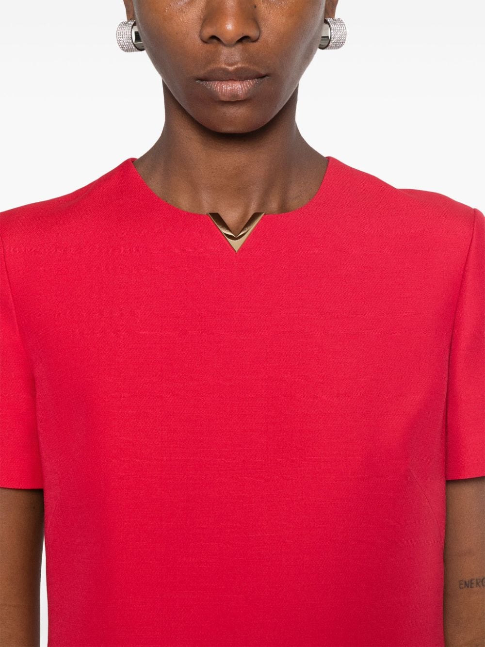 VALENTINO Chic Red Wool-Silk Mini Dress