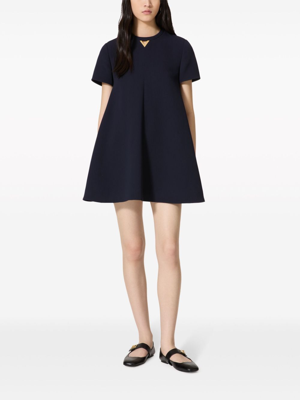 VALENTINO Midnight Elegance Mini Dress with VGold Accents