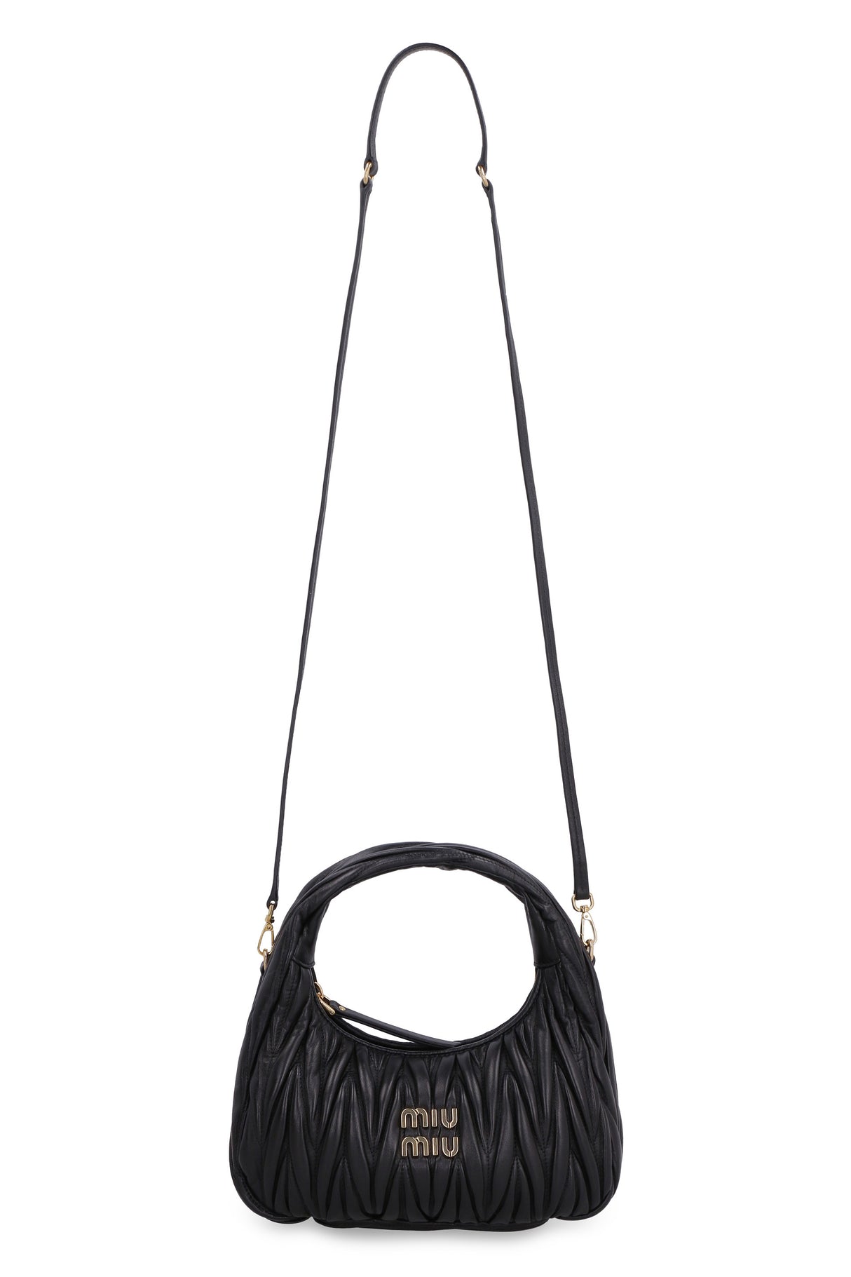 MIU MIU Mini Wander Matelassé Leather Hobo Handbag