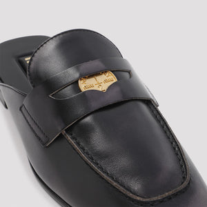 MIU MIU Elegant Black Leather Moccasins