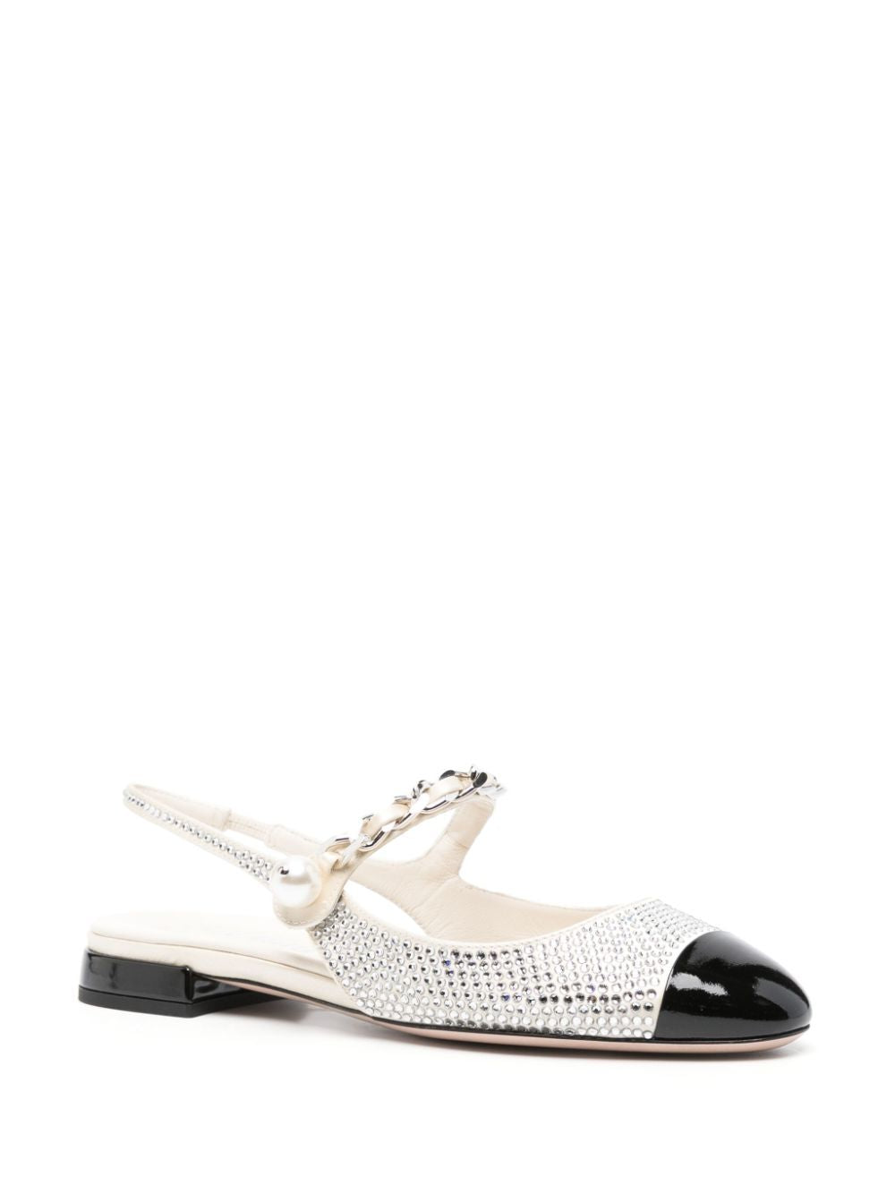 MIU MIU Rhinestone-Embellished Ballerina Flats for Women