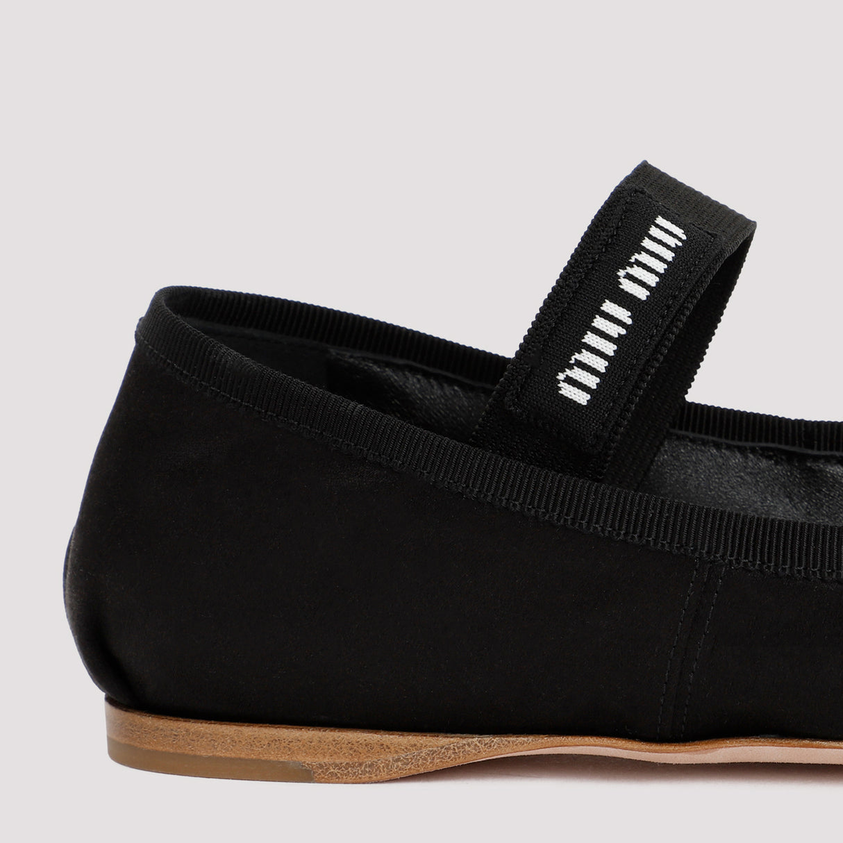 Black Flat-Heeled Ballerina Shoes for Women by Miu Miu