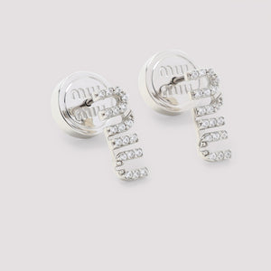 MIU MIU Brass Crystal Statement Earrings