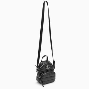 MONCLER Chic Black Quilted Nylon Mini Crossbody Handbag with Leather Accents and Adjustable Strap