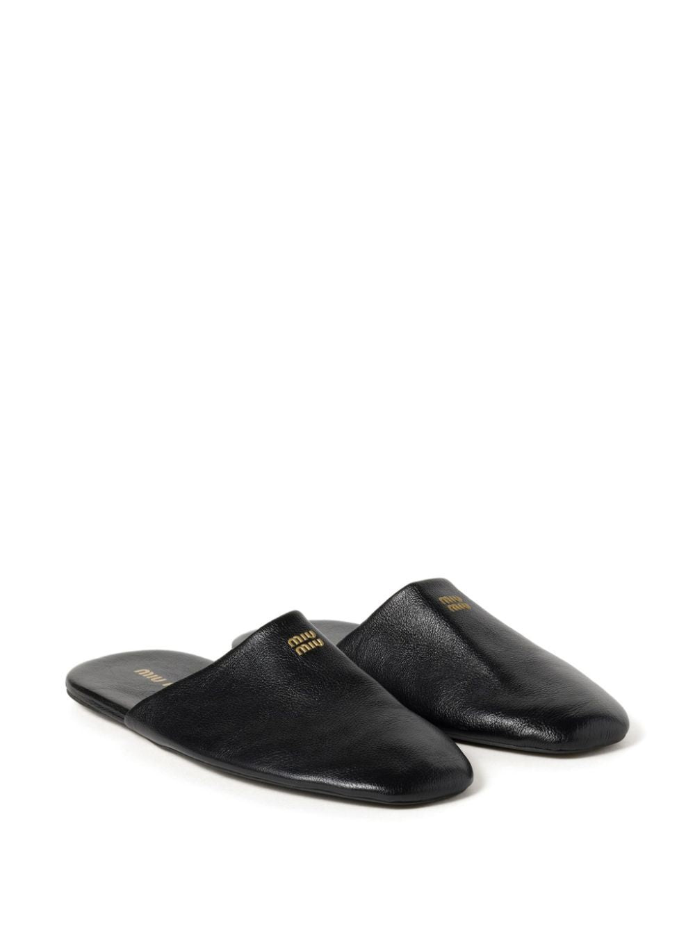 MIU MIU Chic Slip-On Slippers with Luxurious Golden Logo