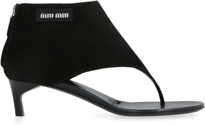 MIU MIU Black Suede Ankle Boots for Women - SS23 Collection