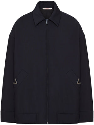 VALENTINO Wool Blend Jacket with Zip - FW24