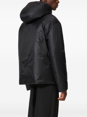 VALENTINO Elite Black Down Jacket with V-logo Detail