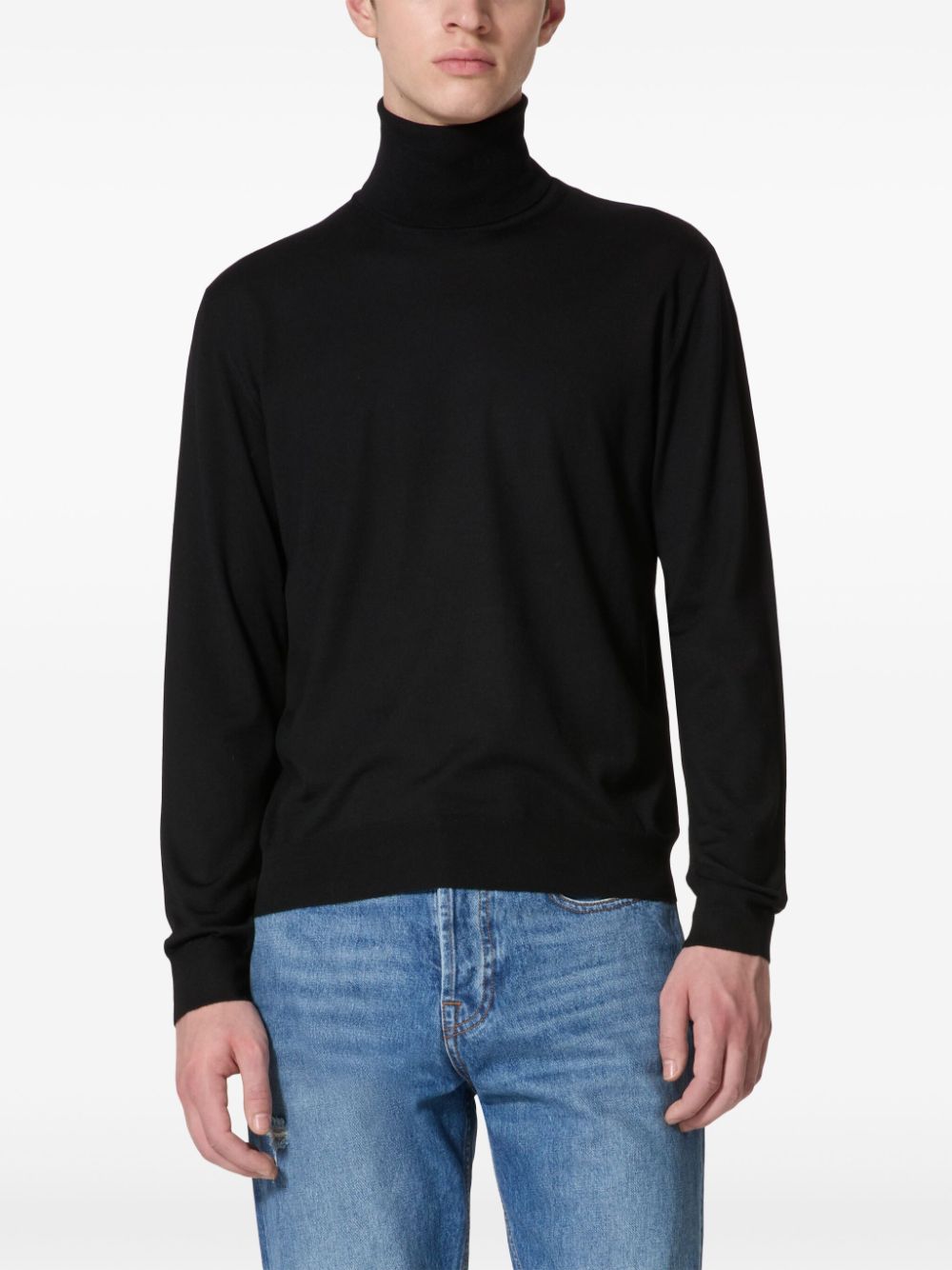 VALENTINO Luxury Black Wool Sweater - VLogo Signature