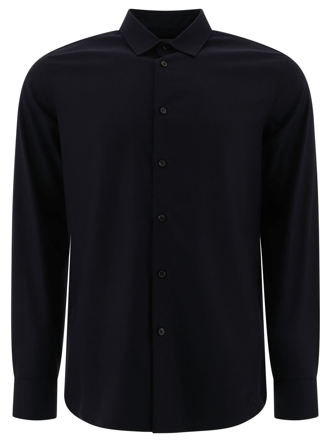 VALENTINO Signature VLogo Embroidered Wool-Cashmere Shirt