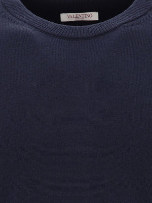 VALENTINO SWEATER WITH RUBBERISED V DETAIL