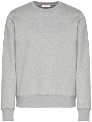 VALENTINO GARAVANI Men's Cotton Grey Valentino Print Sweatshirt for FW24