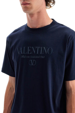 VALENTINO GARAVANI Men's Short-Sleeved Crewneck T-Shirt with Tone-on-Tone Print