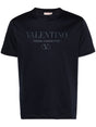 VALENTINO Iconic Navy Stud Logo Cotton Tee