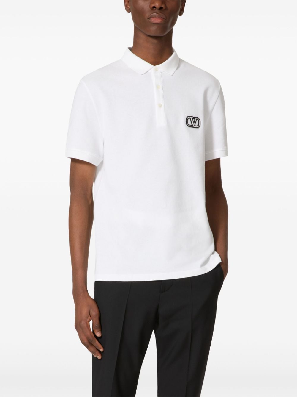 VALENTINO Signature VLOGO White Polo Shirt