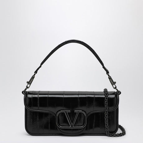 VALENTINO GARAVANI Mini Black Patent Leather Shoulder Handbag