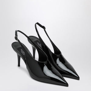 VALENTINO GARAVANI Sleek Black Patent Leather Slingback Pumps