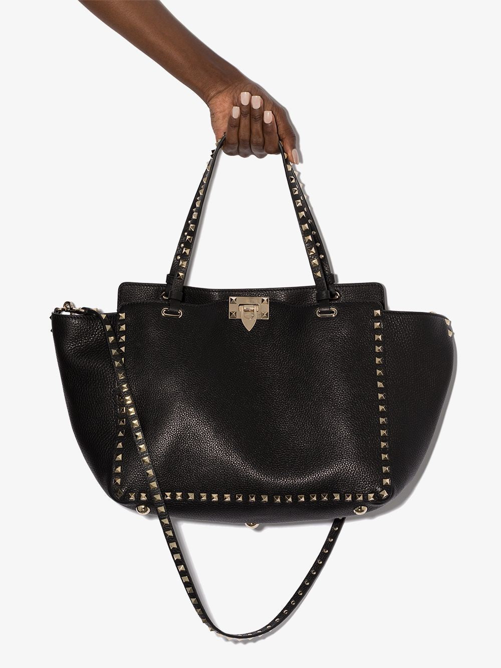 VALENTINO Medium Rockstud Leather Tote