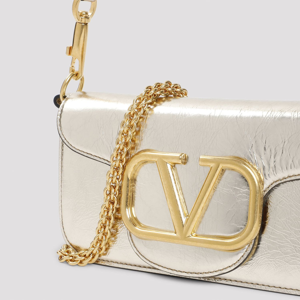 VALENTINO GARAVANI Mini Metallic Leather Shoulder Handbag