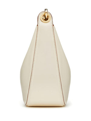 VALENTINO Mini Moon Ivory Leather Hobo Handbag