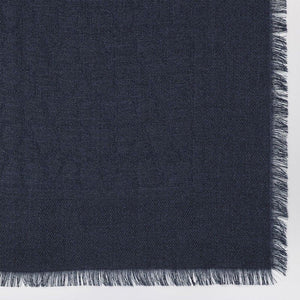 VALENTINO GARAVANI Elegant Stone Grey Wool-Silk Stole with Jacquard Detail