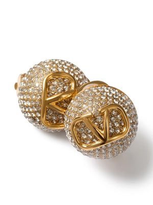 VALENTINO GARAVANI Elegant Signature Crystal Logo Earrings