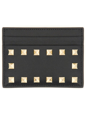 VALENTINO GARAVANI Mini Rockstud Leather Card Holder