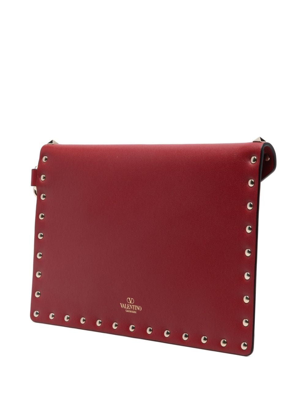 VALENTINO Rockstud Medium Flat Leather Pouch