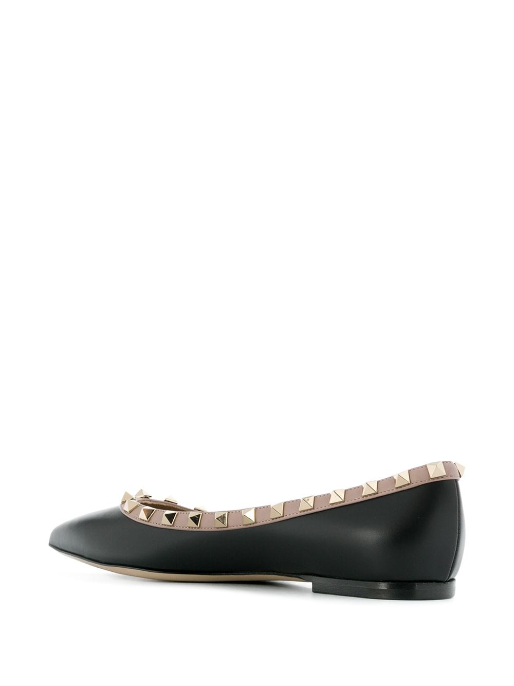 VALENTINO GARAVANI Rockstud Leather Ballerina Flats