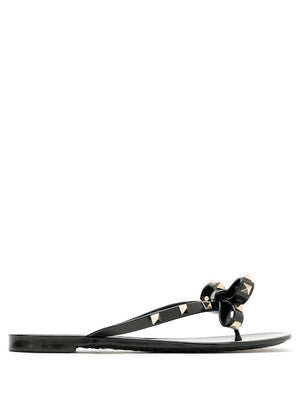 VALENTINO GARAVANI Summer Studded Thong Sandals with Bow Detail