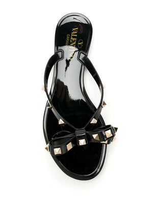 VALENTINO GARAVANI Summer Studded Thong Sandals with Bow Detail