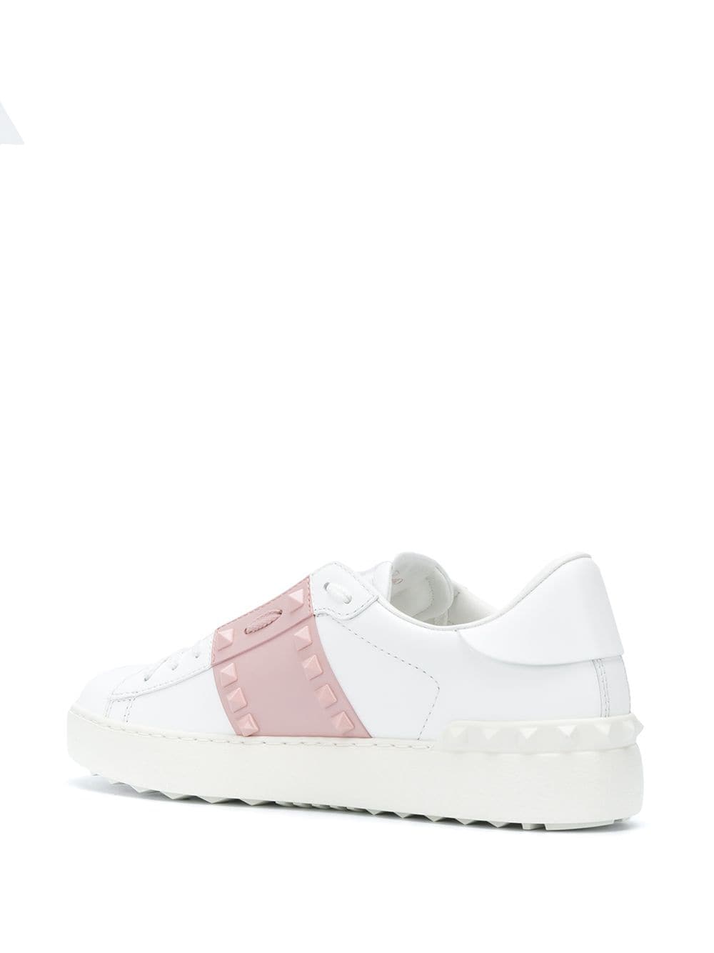 VALENTINO GARAVANI Rockstud Untitled Leather Sneakers in Pink