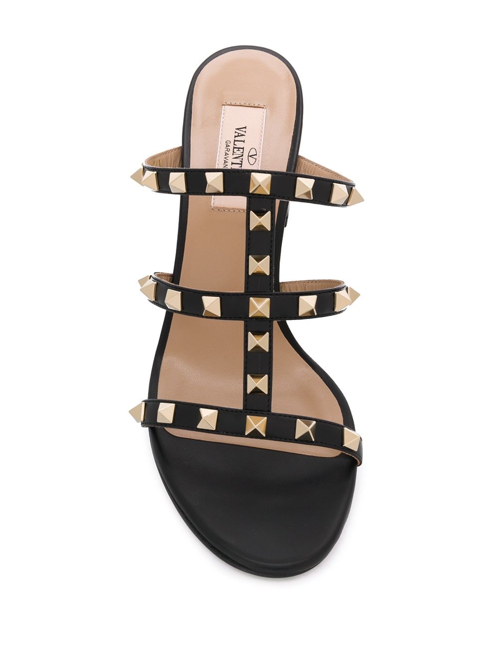 VALENTINO GARAVANI Elegant Studded Black Leather Sandals