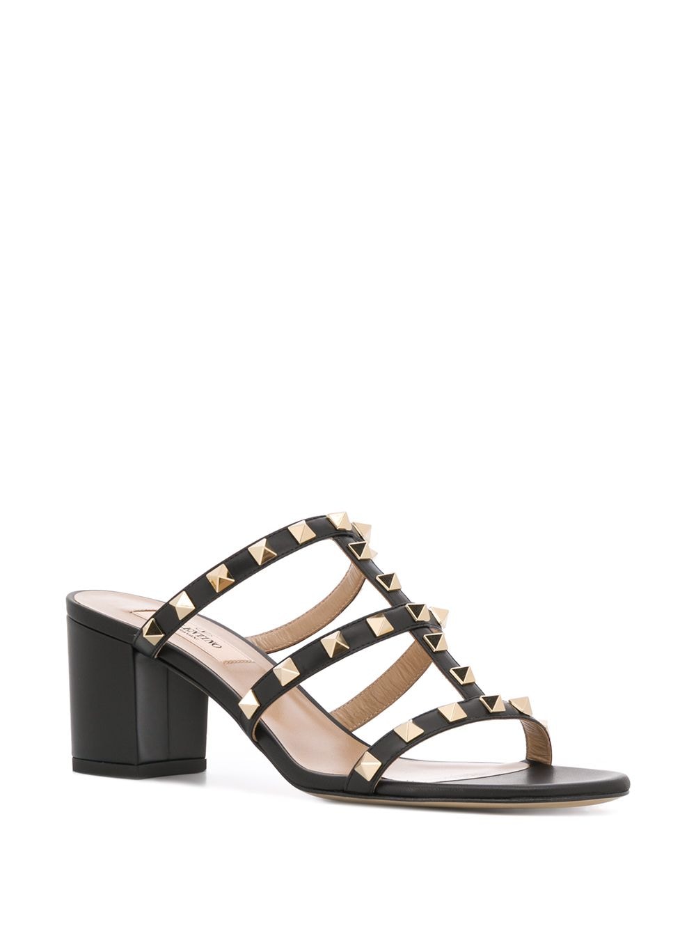 VALENTINO GARAVANI Elegant Studded Black Leather Sandals