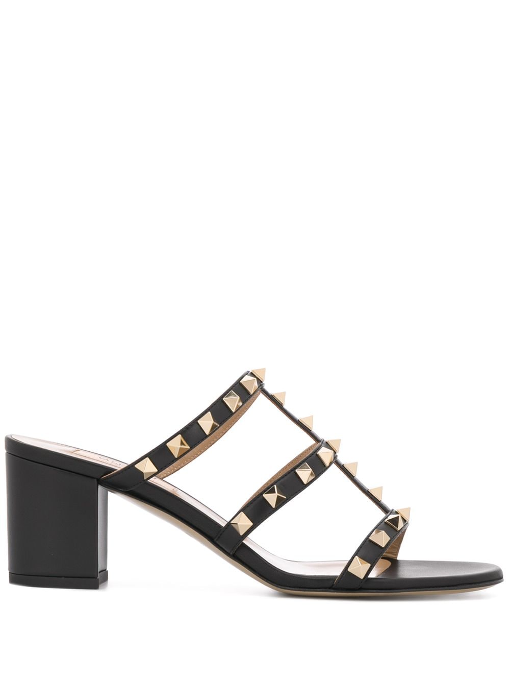 VALENTINO GARAVANI Elegant Studded Black Leather Sandals