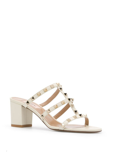 VALENTINO GARAVANI Elegant Ivory Studded Leather Sandals