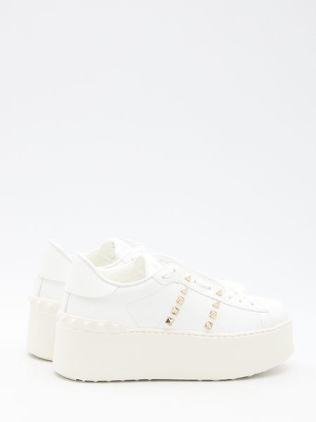 VALENTINO GARAVANI Women's White Sneakers with Platinum-Finish Studs