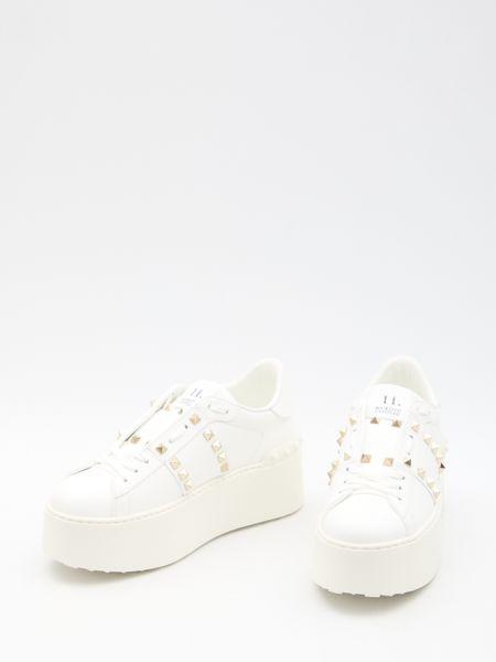 VALENTINO GARAVANI Women's White Sneakers with Platinum-Finish Studs