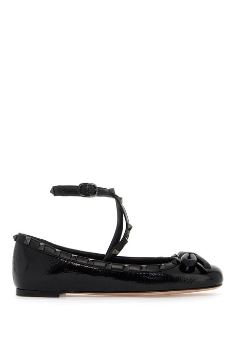 VALENTINO GARAVANI Silk Rockstud Ballet Flats - Women's