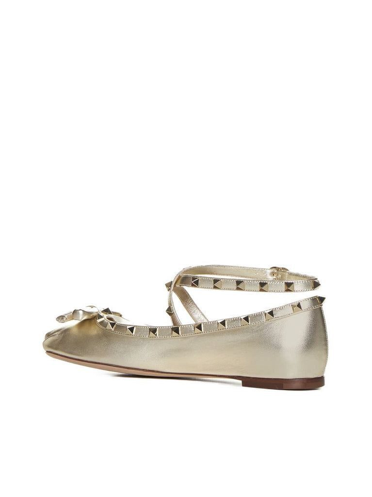 VALENTINO Silver Rockstud Ballerina Shoes for Women FW24