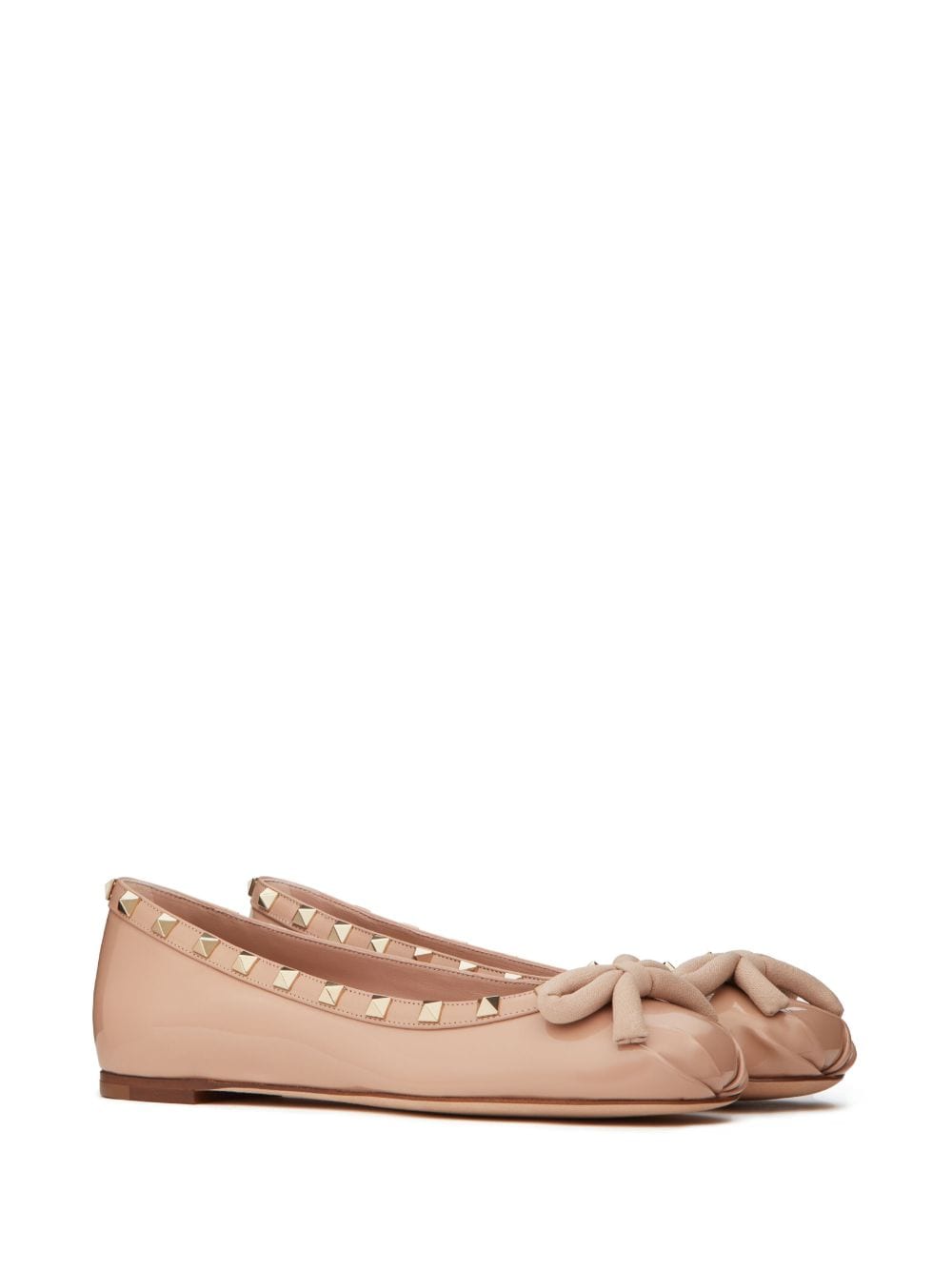 VALENTINO GARAVANI Chic Blush Studded Leather Flats