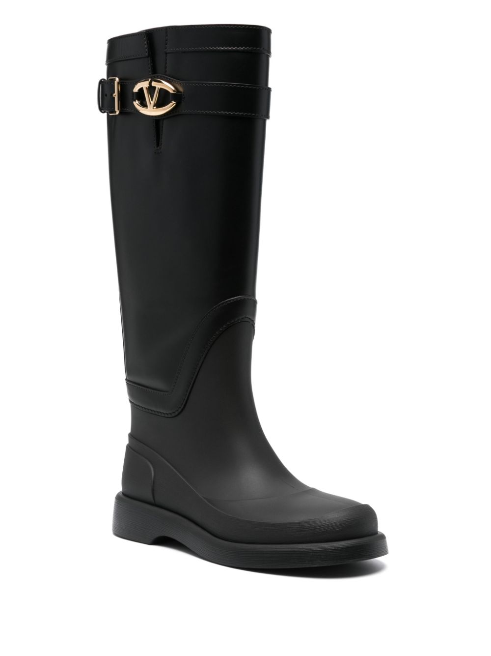 VALENTINO GARAVANI Knee-Length Signature Buckle-Strap Boots