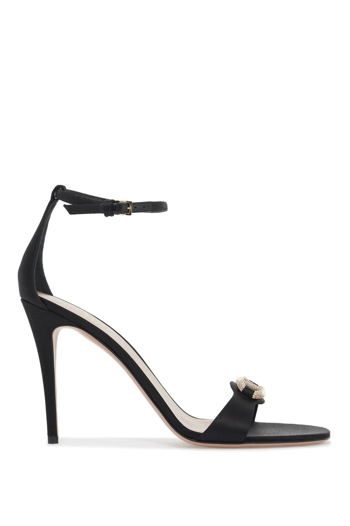 VALENTINO GARAVANI Signature Satin Crystal Logo Sandals